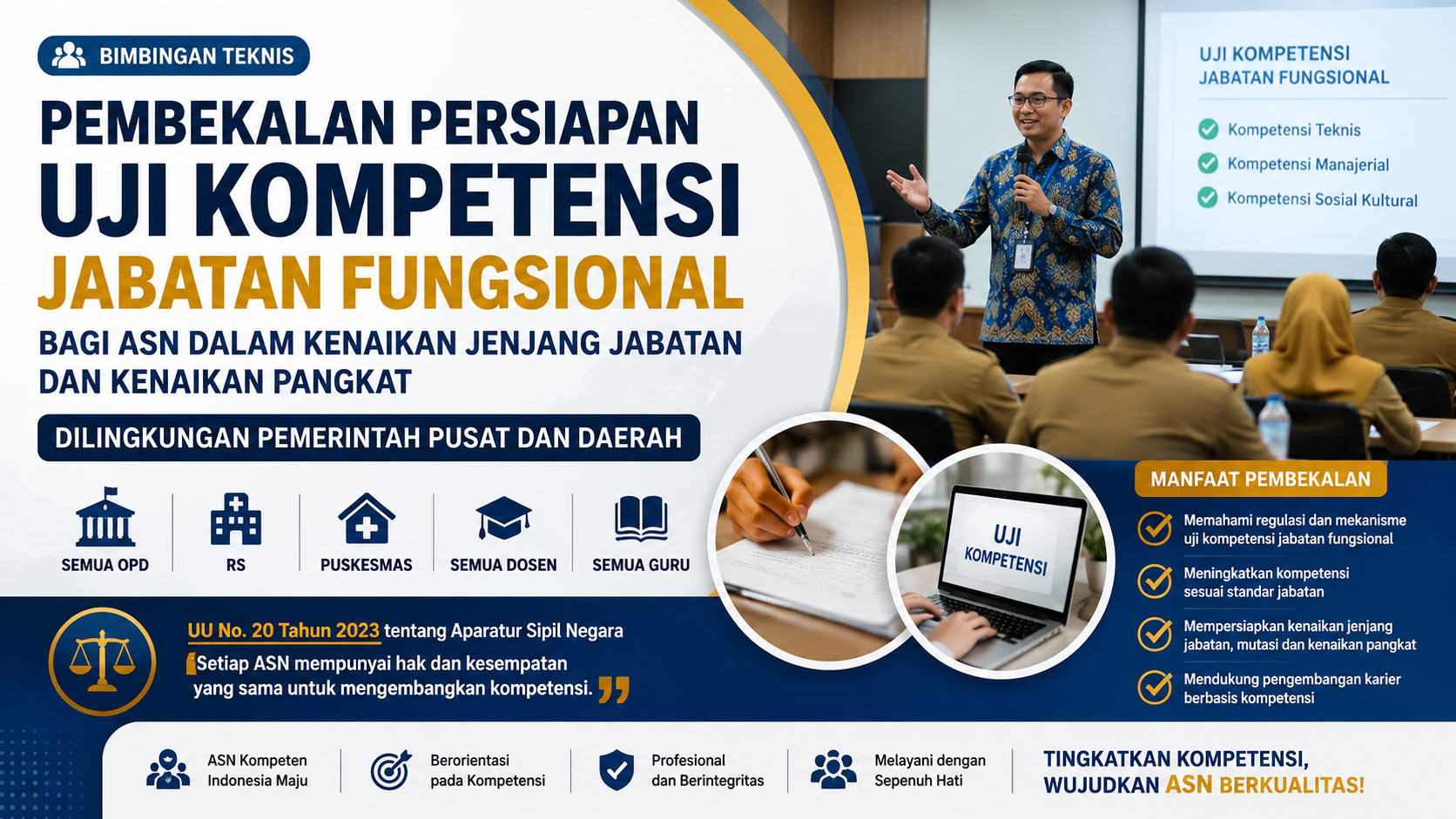 Bimtek pembekalan uji kompetensi jabatan fungsional bagi ASN